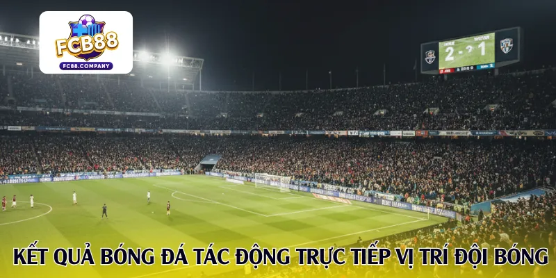 Kết quả bóng đá tác động trực tiếp vị trí các đội bóng