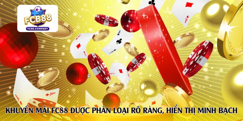 Khuyến mãi FC88 được phân loại rõ ràng, hiển thị minh bạch